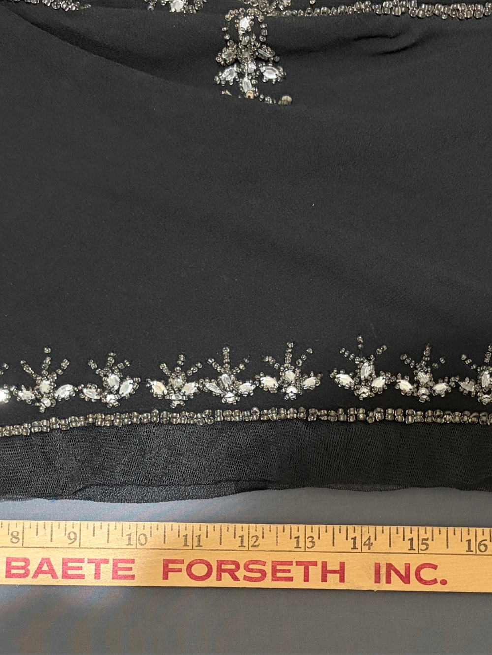 Embellished Black Beaded Mesh Camisole - Picture 6 of 16